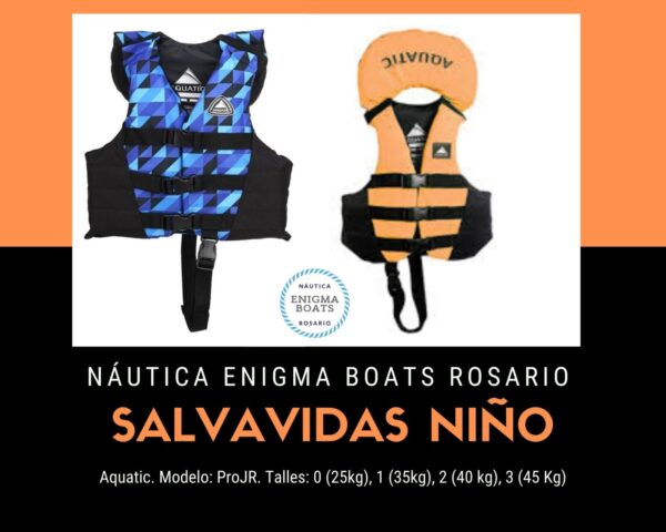 CHALECO SALVAVIDAS NIÑO PRO JR TALLE 2 HASTA 40 KILOS