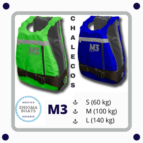 SALVAVIDAS CHALECO M3 TALLE M HASTA 100 KILOS
