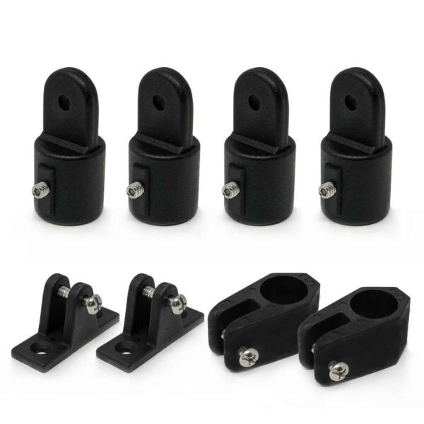 Herraje de capota / toldilla terminal hembra para caño de 3/4″ de Plástico negro