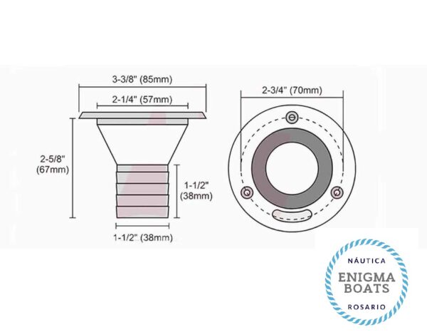 Tapa de tanque para gasolina / diesel / nafta / agua blanca sin llave 1-1/2″