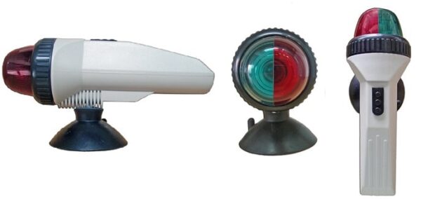 LUZ DE PROA BICOLOR A PILA CON SOPAPA LED