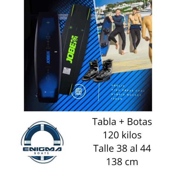 TABLA WAKEBOARD JOBE PROLIX II 120 Kilos CON BOTAS