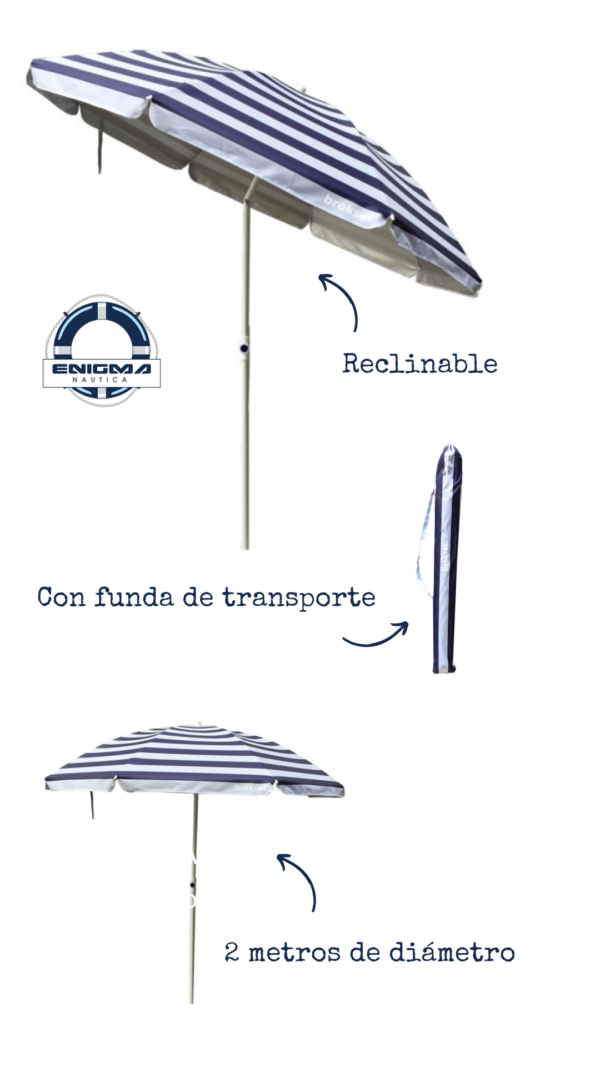 Sombrilla / parasol  para playa o jardín 2 metros de diámetro 